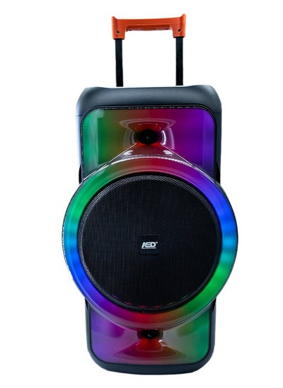 Buy Trolley Speaker | Wireless Microphone | Disco Light & Remote | 2000 Watts in UAE