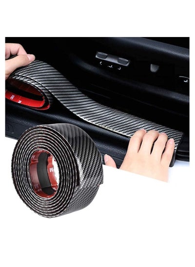 اشتري Car Sticker Carbon Fiber Rubber Door Entry Guards Scratch Cover Protector Paint Threshold Guard Car Bumper Door Guard/Rear Bumper Guard Scratch Scratch Protection Strip 5x600cm في الامارات