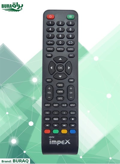 Buy Impex TV Remote - Replacement Remote Control Compatible For Impex Smart LCD LED TVs - Black in Saudi Arabia