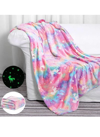 Buy Glow in The Dark Blanket Unicorns Gifts for Girls,Unicorn Party Blankets,Luminous Girls Toys,Soft Kids Blankets for 1-10 Year Old in UAE