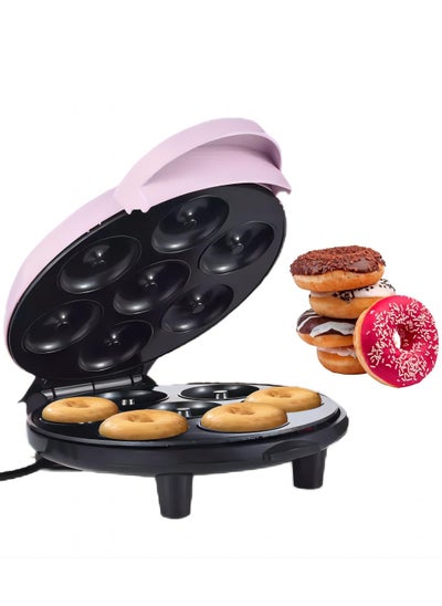 اشتري Electric Mini Doughnut Maker – Non-Stick 7-Cavity Donut Machine in Pink في الامارات