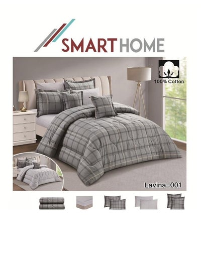 Buy Double-Sided Comforter Set 8-Piece Bedspread 8-Piece Comforter 100% Cotton Comforter Size 250x230 cm in Saudi Arabia