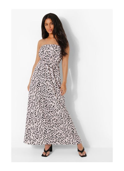 Buy Leopard Bandeau Ruffle Maxi Dress in UAE