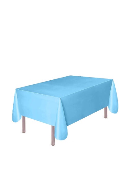 اشتري Plastic Tablecloth for Rectangle Table 54" x 72" Disposable Table Cover for Bridal Shower Wedding Birthday Party Decorations (Blue) في الامارات