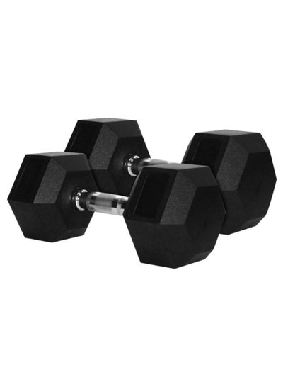 اشتري Sparnod Fitness SDH-17.5_PAIR Hex Dumbbells Rubber Coated with Metal Handle for Strength Training and Body Workout 35kg في الامارات
