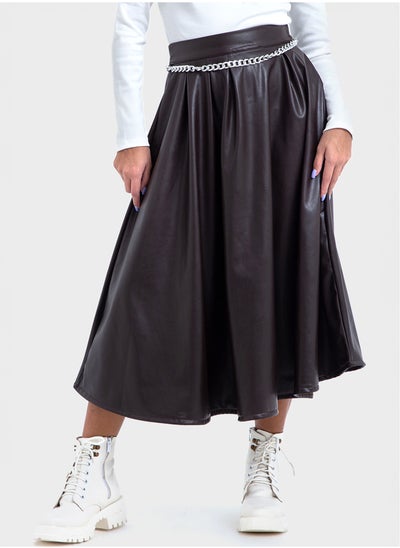 اشتري Brown Maxi Leather Skirt في مصر