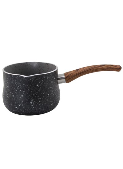 Buy Black Granite Coffee Warmer with Wooden Soft Touch Handle 12cm in UAE