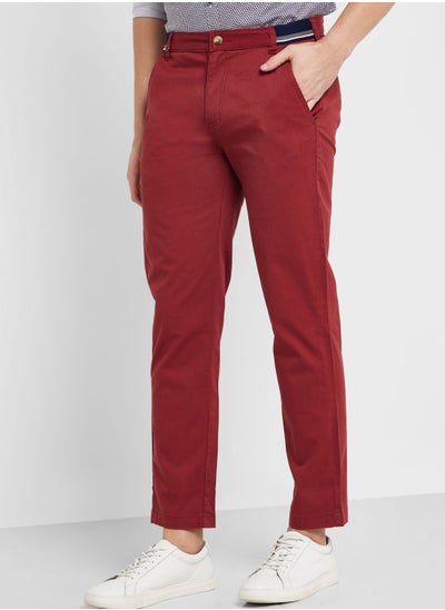 Buy Men Mid-Rise Classic Slim Fit Easy Wash Trousers in UAE