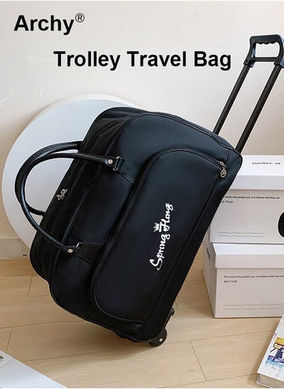 Buy Unisex Trolley Travel Bag Premium Oxford Fabric Large Capacity Multifunctional Luggage Bag in UAE