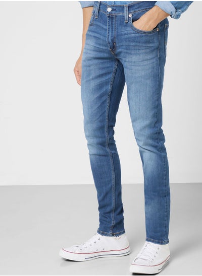 Buy Mid Wash Tapered Fit Jeans in UAE