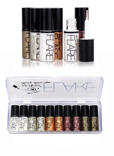 Buy 5 Colors Glitter Liquid Eyeshadow Set Makeup for Women Long Lasting Waterproof Eyeshadow Pen 10 PCS Kit in Saudi Arabia