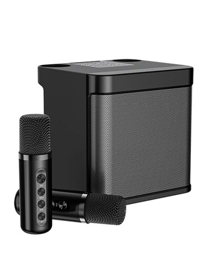 اشتري Portable Bluetooth Karaoke Speaker with 2 Wireless Microphones YS203 Black في الامارات