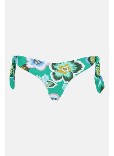 Buy Women Floral Print Bikini Bottom, Green Combo in UAE