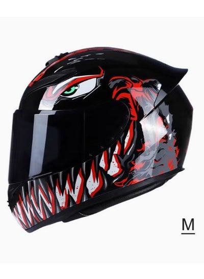 اشتري Unisex-Adult Full Face Motorcycle Helmet,DOT Approved Motorbike,Moped Street,Bike Racing Crash Helmet,with Venom Pattern,Size M في السعودية