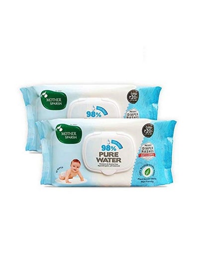Buy 98% Water Based Wipes (80 Scented Wipes Pack Of 2) Plant Based Fabric in UAE