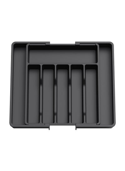 Buy Expandable Utensil Tray Extended Tableware Storage Box Household Portable Telescopic Storage Tray Silverware Drawer Organizer, Utensil Flatware Cutlery Holder Tray Organizer for Kitchen Drawer in Saudi Arabia