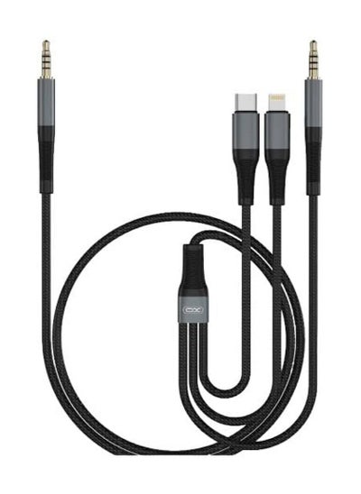 Buy Nb-R178C 3.5mm To Lightning & Type-C & 3.5mm 3 In 1 Audio Cable - Black in Egypt