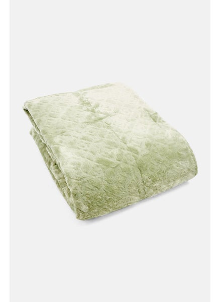 Buy King Premium Quality Jacquard Fleece Blanket 200 x 220 cm, Mint Green in UAE