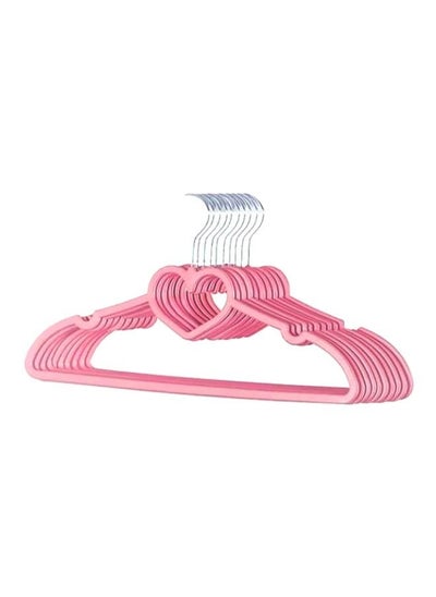 اشتري 10-Piece Heart Shape Hanger Set Pink/Silver 40x21centigram في السعودية