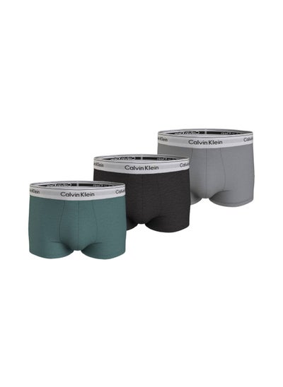 Buy Men's 3 Pack Trunks - Modern Cotton - Cotton, Green in Saudi Arabia