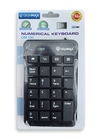 Buy Wired Usb Number Pad Numerical Keyboard (23 Keys, Black) in Egypt