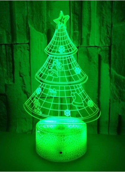 Buy 3D Optical Illusion Lamp LED Multicolor Night LightChristmas Tree Multicolor Night Light Home Sleeping Light Holiday Decoration Light GiftRemote Control in UAE