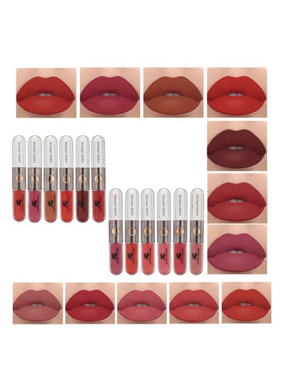 Buy 12-Piece Velvet Matte Liquid Lipstick Set 2 in 1 in Saudi Arabia