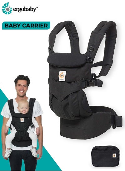 Buy Omni 360 All Position Baby Carrier with Lumbar Support, Adjustable Straps and Storage Pouch for Newborn to Toddler (8-32 lbs), Features 4 Carrying Positions, Comfortable Fit with Weight Distribution and Head Support, Black in UAE