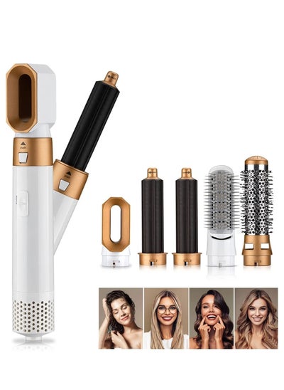 اشتري 5 in 1 Hair Dryer Hot Air Brush Styler Negative ​Ion Hair Straightener Volumizer Hair Curler Hot Air Comb Brush في الامارات