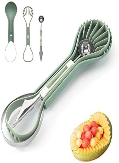 Buy Melon Baller Scoop Set,Premium 6 In 1 Stainless Steel Watermelon Cutter Fruit Carving Tools,Fruit Scooper Seed Remover,Dig Pulp Separator Fruit Slicer in UAE