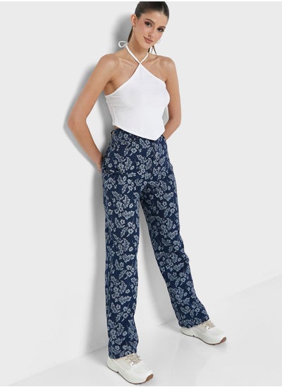 Buy Printed High Waist Jeans in UAE