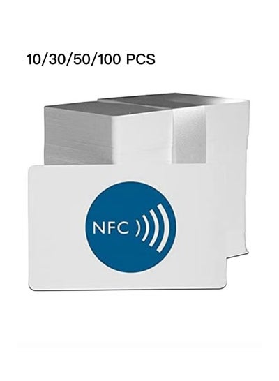 Buy 100 piece NFC Tags NTAG215 NFC 215 Cards, 504 Bytes Memory NFC Business Card Blank NFC Cards Ntag215 NFC Chip for NFC Phone and Device Writeable Programmable in Saudi Arabia