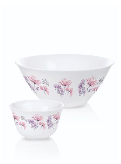 Buy A set of 7 pieces of Arcopal decal bowls, consisting of a large bowl, size 23 cl + 6 small bowls, size 12 cl, made in the UAE in Egypt