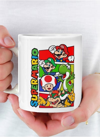 Buy Disney Super Mario Jump Mug Ceramic Mug for Tea and Coffee with Handle Multicolour 11Oz in Saudi Arabia