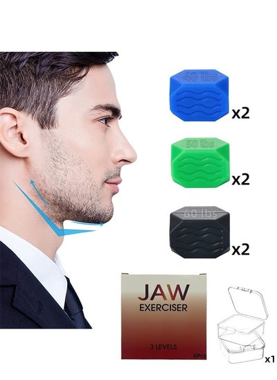 Buy 6PCS Jaw Exerciser for Men And Women Face Toning and Slimmer Face Exerciser 3 Resistance Levels Silicone Jawline Exerciser for All Level Users Slims, Tones And Defines the Face in Saudi Arabia