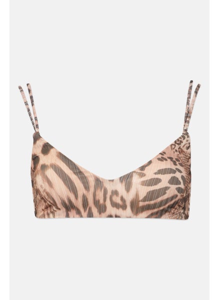 اشتري Women Animal Print Bikini Top, Tan/Brown Combo في الامارات