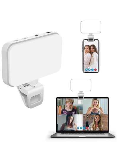 Buy Photography Light Clip on Phone Laptop For Selfie Live Broadcasting Confrence Online Lesson Makeup Videos High Brightness 66 Beads Multiple Modes White in UAE