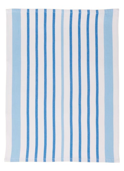 Buy Multi-Purpose Towel Set Of 3 Pcs 50 x 70 cm Blue Stripe, 100% cotton. in Egypt