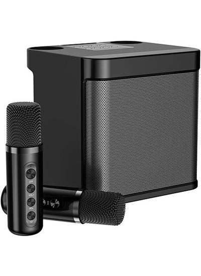 Buy YS 203 Wireless Bluetooth Karaoke Speaker with Dual Microphones and Stereo Bass – Black in UAE