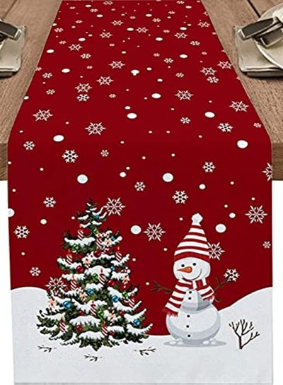 Buy Christmas Table Runner, Xmas Tree Elk Checkered Dining Table Runner Dresser Scarves,Snowflake Merry Christmas Farmhouse Home Decor for Coffee Table Wedding Party Banquet (13x72Inches) in UAE