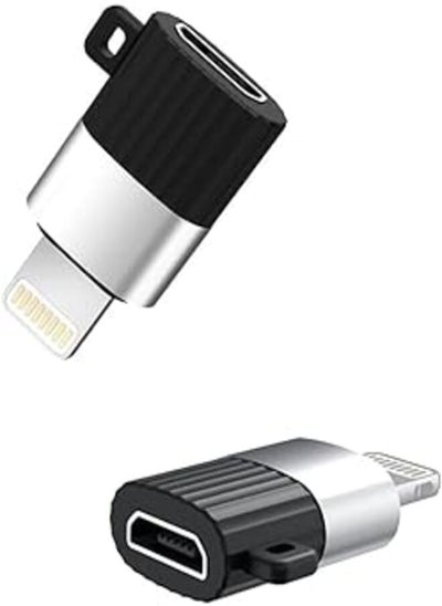 Buy XO NB149B Mini Micro To Lightning Adapter With 2.4A Max Output Set Of 2 Pieces - Black Silver in Egypt