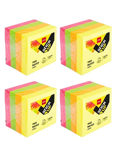 Buy 4-Pack Multi Colour Sticky Notes 2x2 Inch Size in UAE