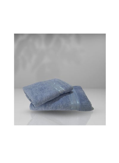 Buy Silk bord towel 100% cotton from Hammam home color light blue in Egypt