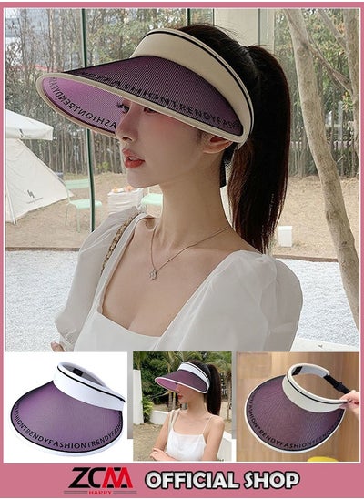 Buy Summer Unisex Outdoor Sports Bare UV Protection Hat Visor Breathable Sun Visor in UAE