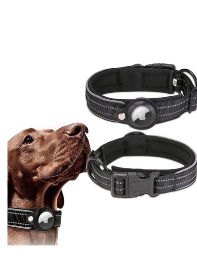 اشتري Reflective AirTag Dog Collar Heavy Duty Air Tag Padded Pet with Holder Case Adjustable for Small Medium Large Breeds في الامارات