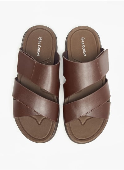 اشتري Solid Slip-On Cross Strap Sandals في السعودية