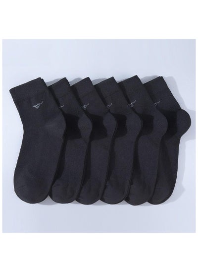 اشتري 6 Pairs Of Boxed Men's Casual Breathable Business Style Mid Length Socks في الامارات