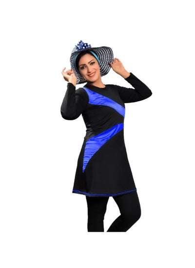 Buy Women's swimsuit, 3 pieces, vest and jumpsuit with sleeves and bonnet in Egypt