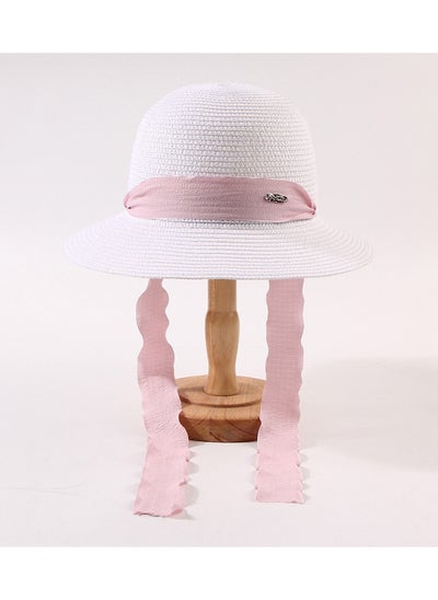 Buy New Shangcao Weaving Breathable Ribbon Beach Travel Hat in UAE