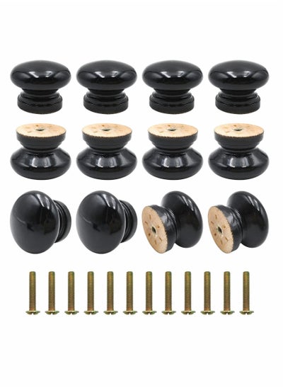 اشتري Round Wood Cabinet Knobs, Mushroom Shape Wooden Pulls, Knobs for Drawer Dresser Cupboard Wardrobe (12pcs, Diameter: 1.34 Inch, Height: 1 Inch) في السعودية